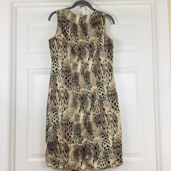 Vintage silk animal print dress leopard cheetah - Picture 4 of 7